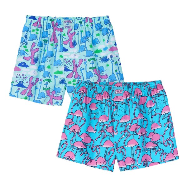 Lousy Livin 2-Pack Boxershorts Dino & Greater Flamingo