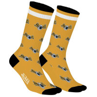 Von Dutch Originals  2-Pack Tennis Socks VD Allover Print black/yellow