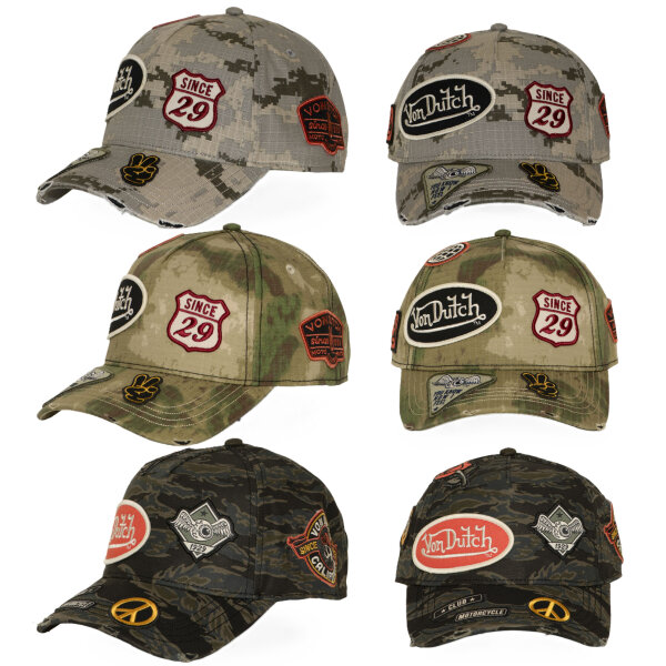 Von Dutch Originals 5 Panel Snapback Cap CAMO PATCH VD