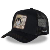 CAPSLAB  x Onepiece WANTED 3 LUFFY Trucker Cap Black