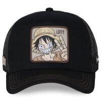 CAPSLAB  x Onepiece WANTED 3 LUFFY Trucker Cap Black