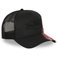 Von Dutch Originals Trucker Cap - Baseball FLAMME Black/Fire Rose