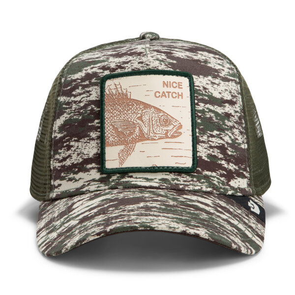 Goorin Bros. OG Trucker Cap Core Mesh Camo Engraved Bass Camouflage