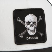 Goorin Bros. OG Trucker Cap Core Mesh Danger Skull and Crossbones Dust