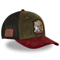 CAPSLAB Trucker Cap - Premium Suede Patch TOM AND JERRY Olive