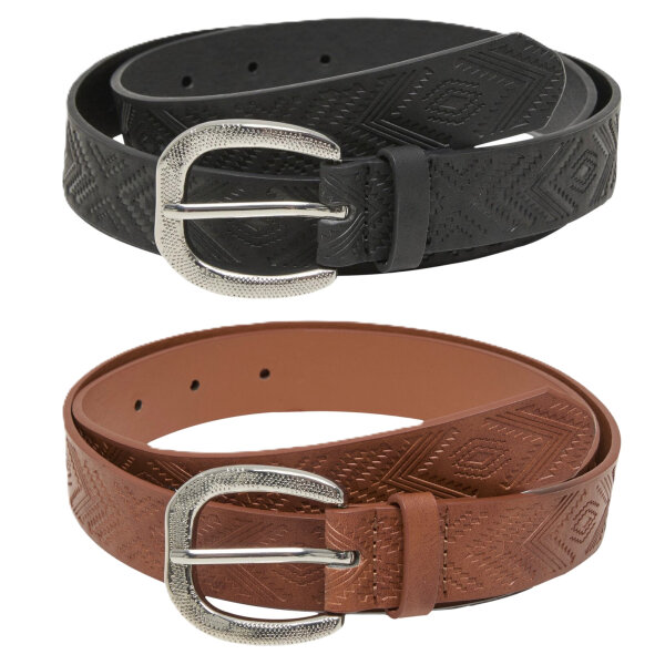 Urban Classics Leather Imitation Punched Pattern Belt