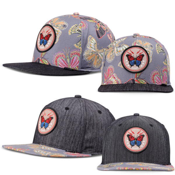 Djinns 6 Panel Snapback Cap Butterfly Linen