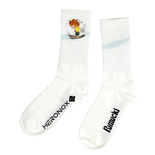 Bavarian Caps/Heronox Sportsocken "Pumuckl Skirennen" - weiß