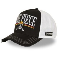 CAPSLAB Premium Trucker Cap - X ONE PIECE Black/White