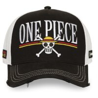 CAPSLAB Premium Trucker Cap - X ONE PIECE Black/White