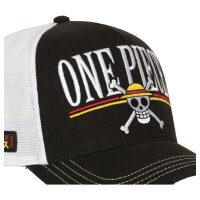 CAPSLAB Premium Trucker Cap - X ONE PIECE Black/White