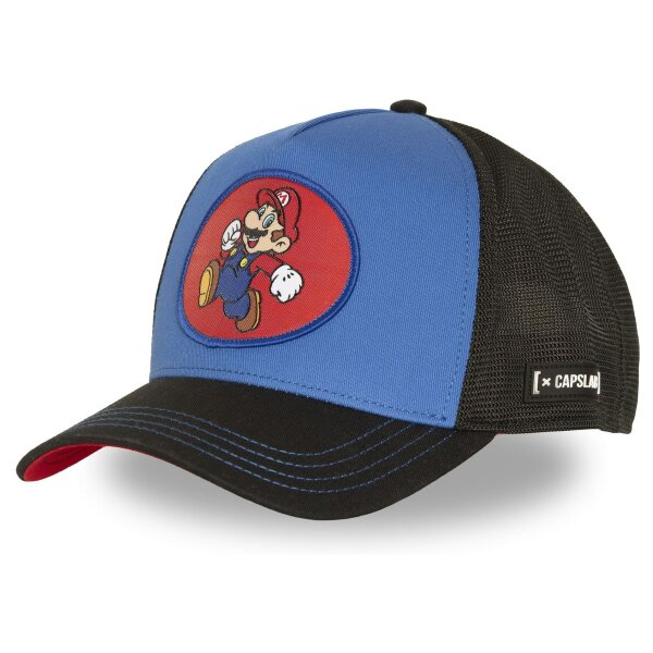 CAPSLAB Premium Trucker Cap - X SUPER MARIO Royal/Black