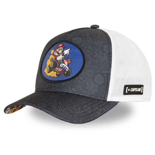 CAPSLAB Premium Trucker Cap - X SUPER MARIO KART Grey/White