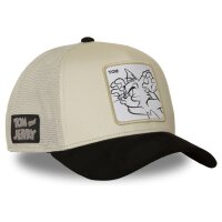 CAPSLAB Premium Trucker Cap - X TOM AND JERRY BICO Creme/Black