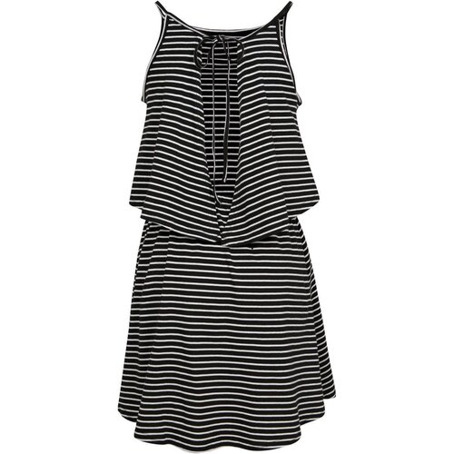Urban Classics Ladies 2-Layer Spaghetti Dress blk/wht XL