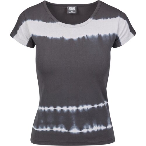 Urban Classics Ladies Striped Tie Dye Tee blk/lt.grey XXL