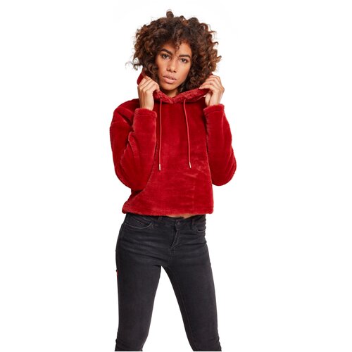 Urban Classics Ladies Oversize Short Teddy Hoody burgundy XS