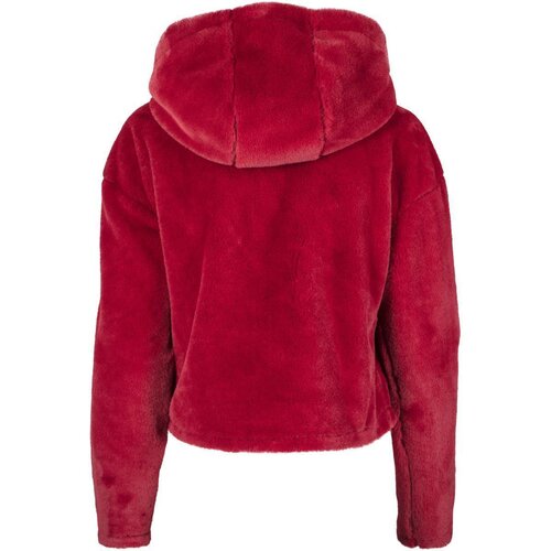 Urban Classics Ladies Oversize Short Teddy Hoody burgundy XS