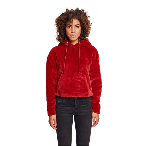 Urban Classics Ladies Oversize Short Teddy Hoody burgundy XS