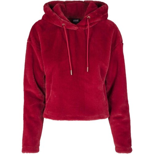 Urban Classics Ladies Oversize Short Teddy Hoody burgundy XS