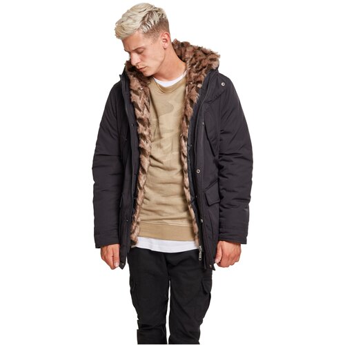 Urban Classics Hooded Faux Fur Parka black M