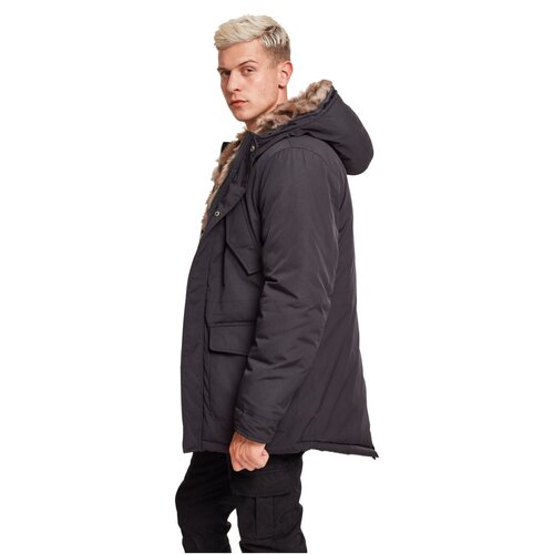 Urban Classics Hooded Faux Fur Parka black M