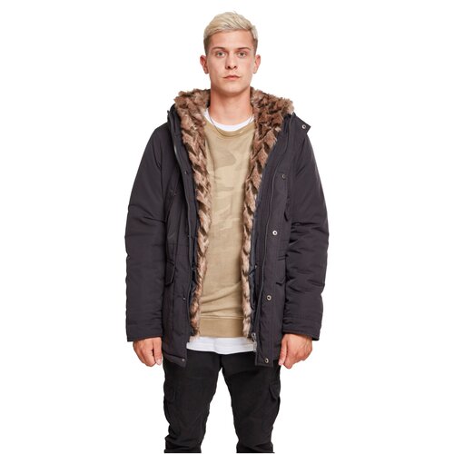 Urban Classics Hooded Faux Fur Parka black M