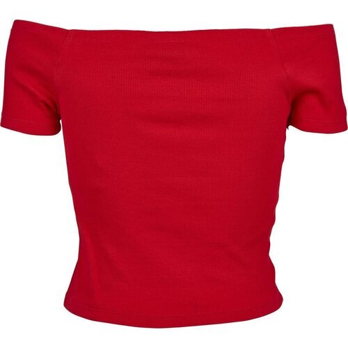 Urban Classics Ladies Off Shoulder Rib Tee fire red S