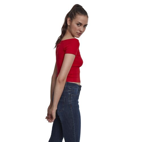 Urban Classics Ladies Off Shoulder Rib Tee fire red S