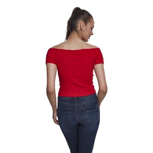 Urban Classics Ladies Off Shoulder Rib Tee fire red XS