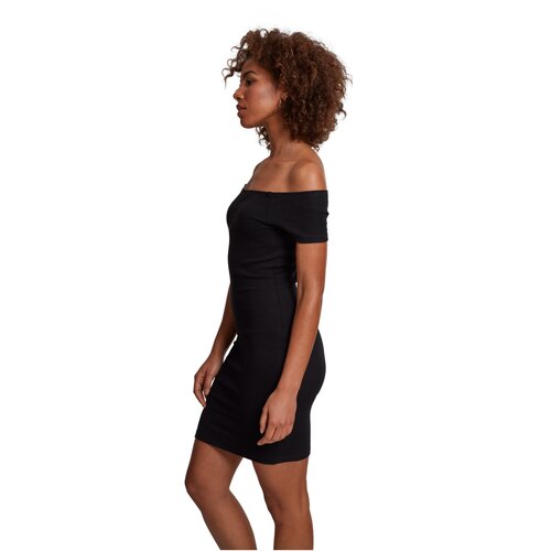 Urban Classics Ladies Off Shoulder Rib Dress black L