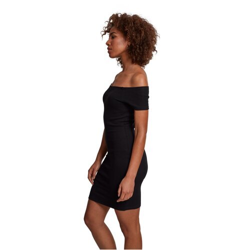 Urban Classics Ladies Off Shoulder Rib Dress black XS