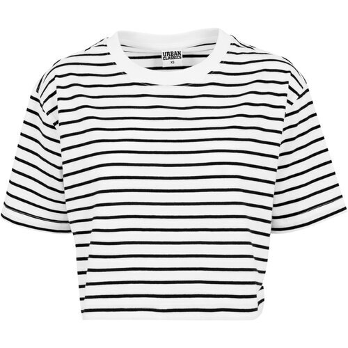 Urban Classics Ladies Short Striped Oversized Tee wht/blk XS