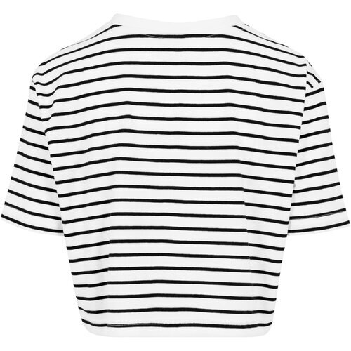 Urban Classics Ladies Short Striped Oversized Tee wht/blk XS