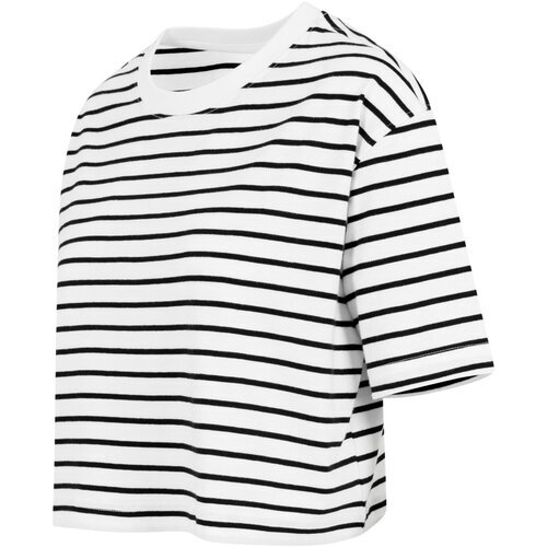 Urban Classics Ladies Short Striped Oversized Tee wht/blk XS