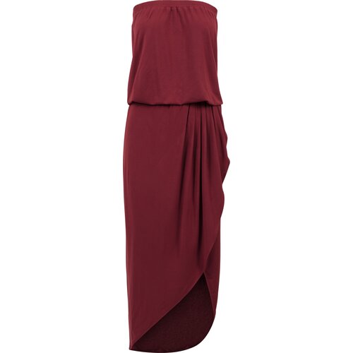 Urban Classics Ladies Viscose Bandeau Dress burgundy XXL