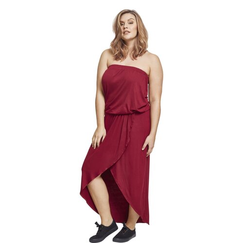 Urban Classics Ladies Viscose Bandeau Dress burgundy XXL