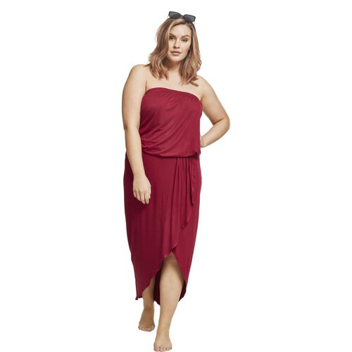 Urban Classics Ladies Viscose Bandeau Dress burgundy XXL