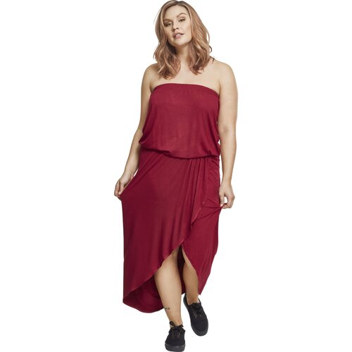 Urban Classics Ladies Viscose Bandeau Dress burgundy XXL