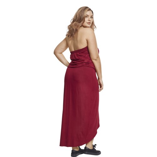 Urban Classics Ladies Viscose Bandeau Dress burgundy XXL