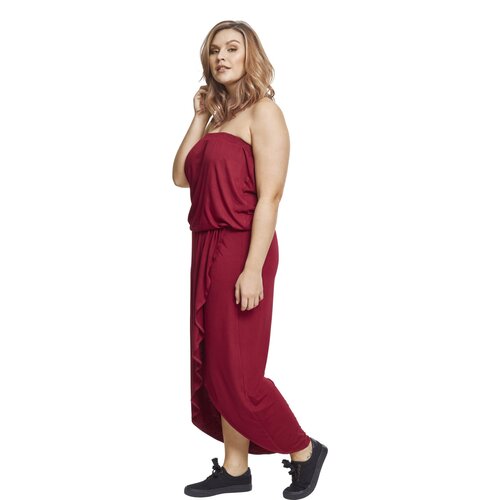 Urban Classics Ladies Viscose Bandeau Dress burgundy XXL