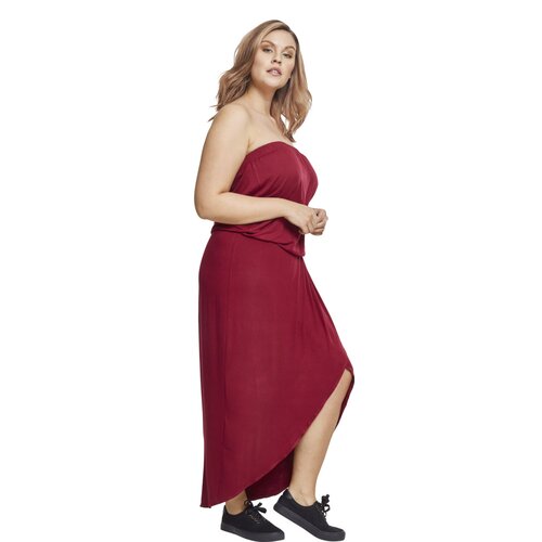 Urban Classics Ladies Viscose Bandeau Dress burgundy XXL