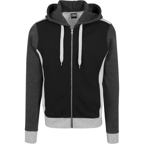 Urban Classics 3- Tone Sweat Zip Hoody black/grey/charcoal S