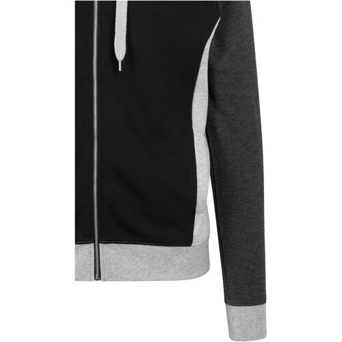 Urban Classics 3- Tone Sweat Zip Hoody black/grey/charcoal S