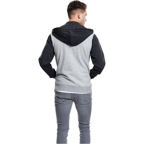 Urban Classics 3- Tone Sweat Zip Hoody black/grey/charcoal S