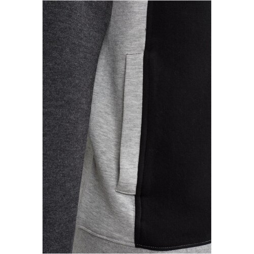 Urban Classics 3- Tone Sweat Zip Hoody black/grey/charcoal XL