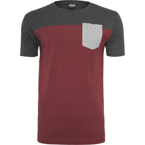 Urban Classics 3-Tone Pocket Tee burgundy/cha/gry S