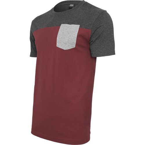 Urban Classics 3-Tone Pocket Tee burgundy/cha/gry S