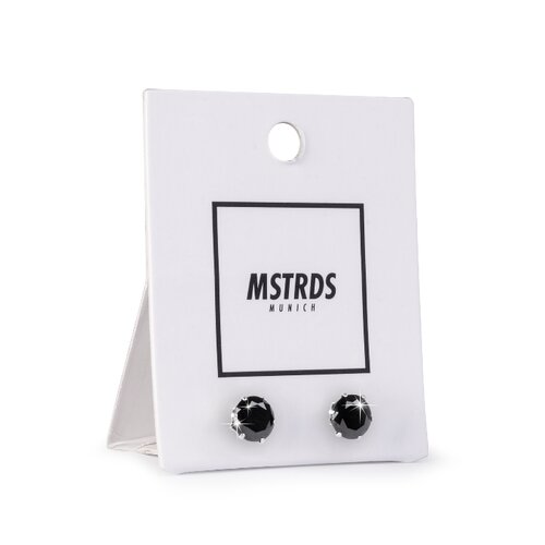MSTRDS Sterling Silver Earrings 8mm silver/black