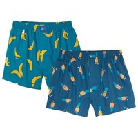 Lousy Livin Boxershorts Bana-Ananas Pack Ocean/Blue Dive M